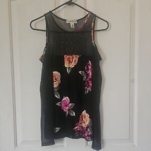 Floral Black Sheer Top